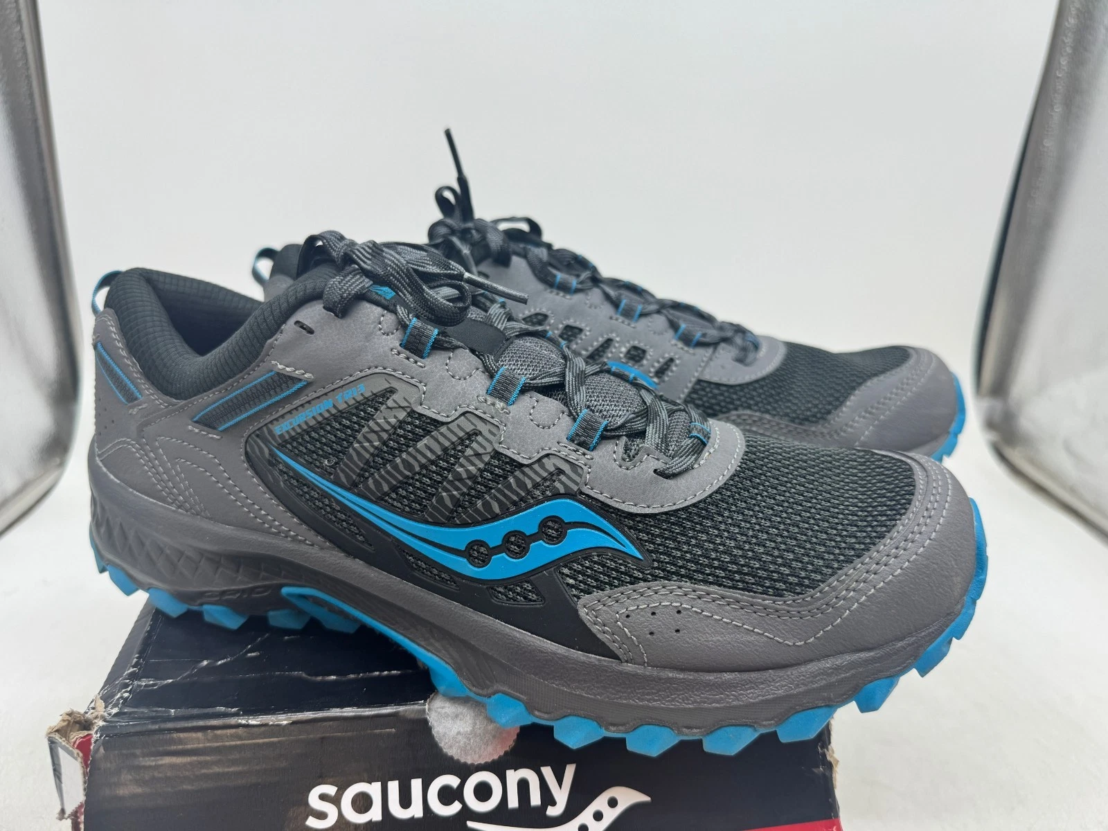 Saucony Excursion TR13 Trail Running Sneakers Men's Gray Blue Lace Up - 11.5