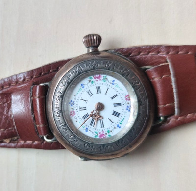 Antike ''GALONNE'' Damen Armbanduhr / Taschenuhr um 1900, 800er Silber