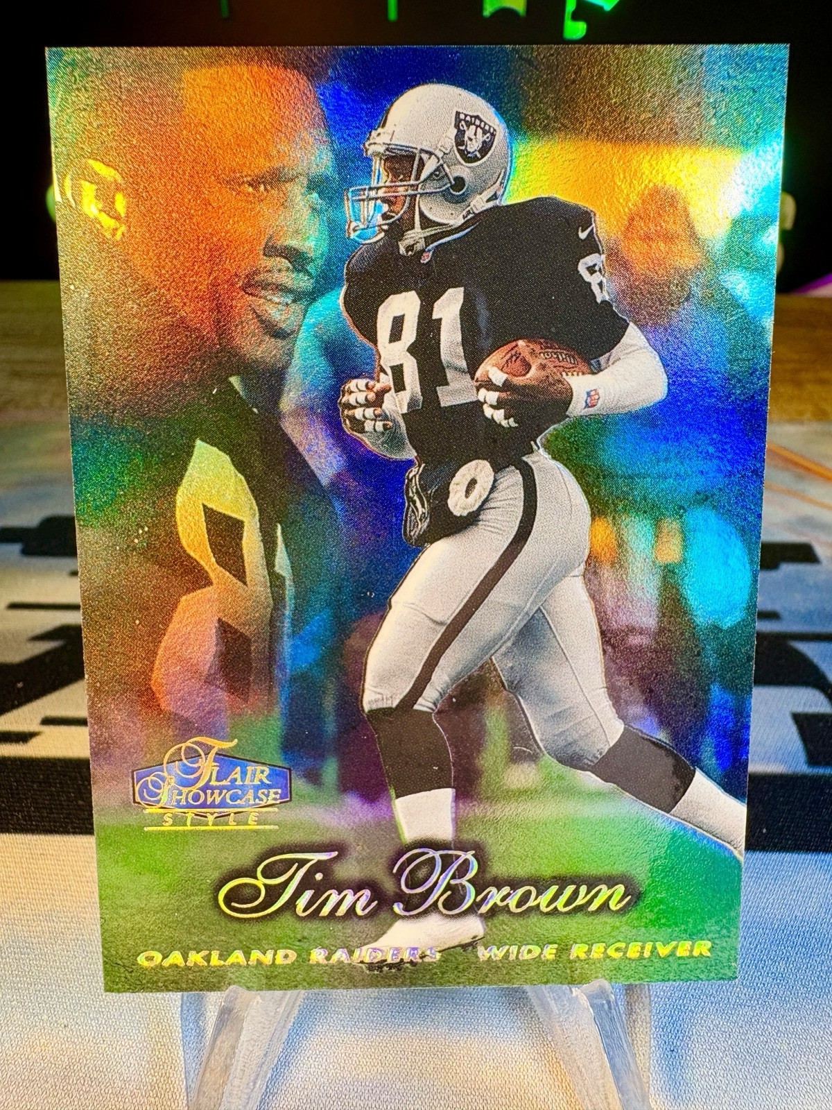1998 Tim Brown Flair Showcase Row 2 Style #53 Oakland Raiders