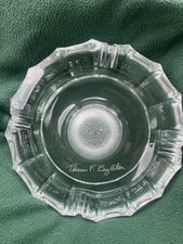 Rare Political Heavy Crystal Ashtray - Signed Thomas F Eagleton. Senate office.