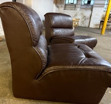 vintage modular leather chair sofa  1960s 70s Heals de sede oulton style x2