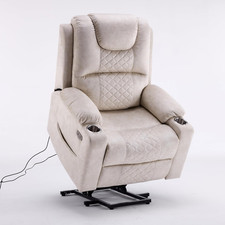 Electric Lift Recliner Chair with Massage, Heat, USB-C Cupholders