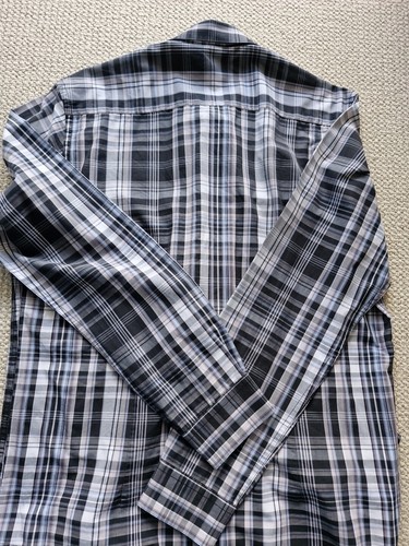 Blaq Premium Large Mens Grey Striped Shirt - Picture 18 of 24
