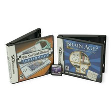 Brain Age 2, My Word Coach, New York Times Crosswords Nintendo DS Video Game Lot