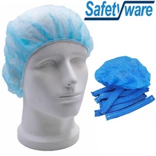 10x Non-Woven Disposable Bouffant Mob Cap Dustproof Elastic Hair Net Head Cover