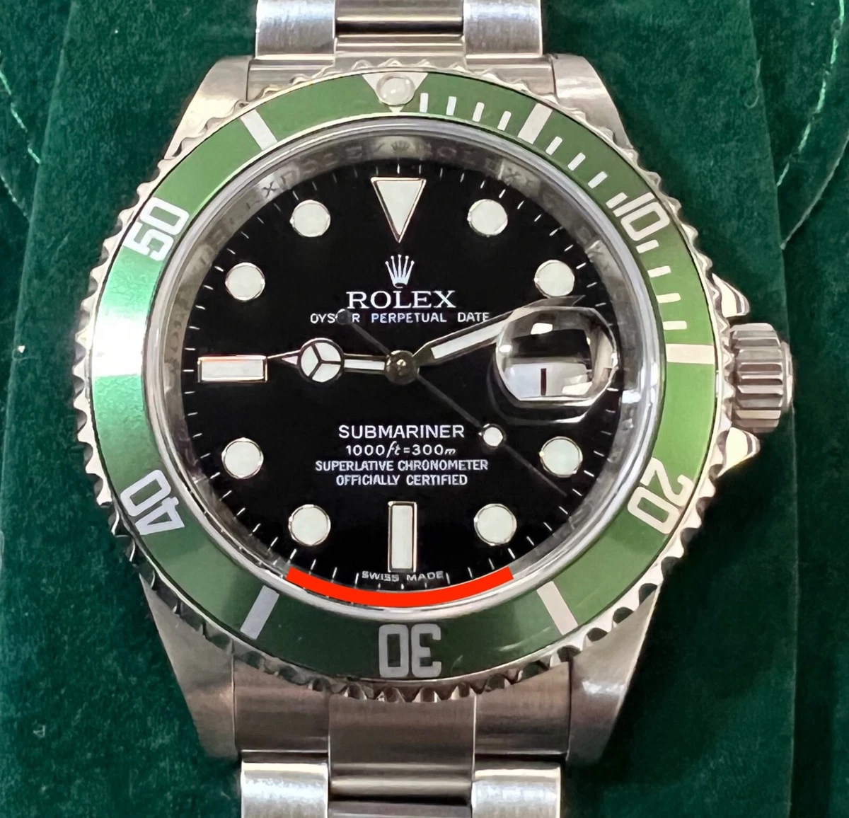 Rolex Kermit Submariner 16610LV Automatic Chronometer Black Dial Men's Watch