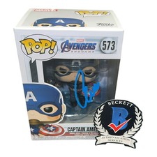 Chris Evans Signed Autograph Captain America Funko Pop 573 Beckett BAS Avengers