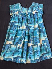 Vintage Barkcloth Muumuu Housedress Designer Size Small - Medium