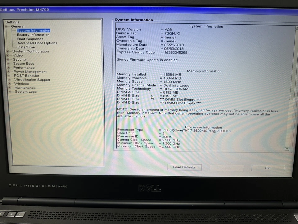 Dell Laptop Precision M4700 15.6" Radeon HD 7700M i7-3520M 256 SSD 16GB RAM READ - Image 2 of 4