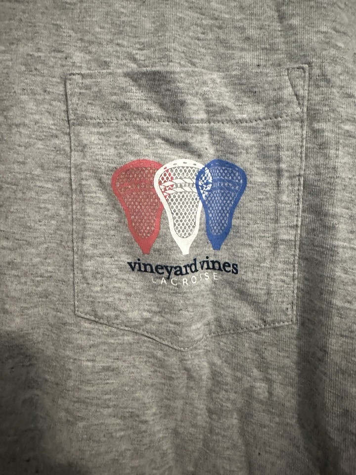 Men’s Vineyard Vines Lacrosse Head Long Sleeve Pocket TShirt Brand New