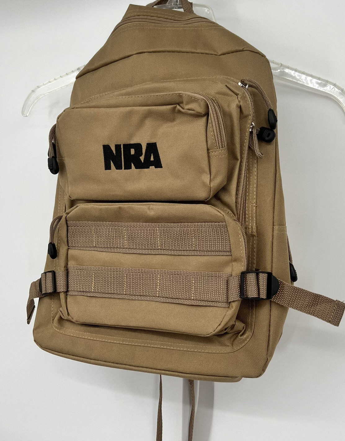 NRA TACTICAL BACKPACK RANGE HUNTING BAG DESERT TAN KHAKI 5 COMPARTMENTS