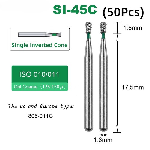 107 Types Dental Diamond Burs Dentistry Drills Green Coarse Grit For High Speed - Picture 91 of 107