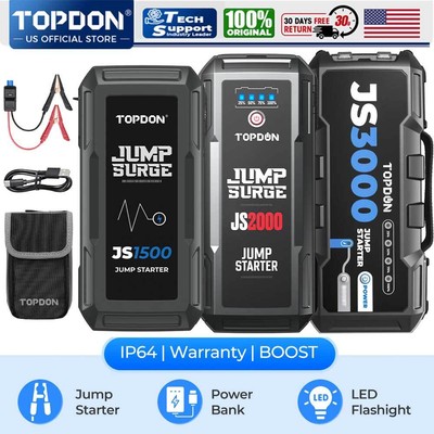 TOPDON JS Series Car Jump Starter Booster Jumper Box Power Bank Battery Charger