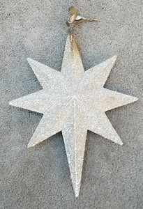 New Pottery Barn 16 Glitter Star Christmas Tree Topper Silver