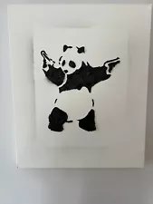 Banksy Textured 3D Panda With Guns Canvas