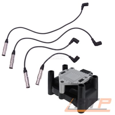 ZÜNDSPULE + ZÜNDKABELSATZ 4-TEILIG FÜR VW BORA 1J GOLF 4 1J POLO KOMBI 6V 1.6