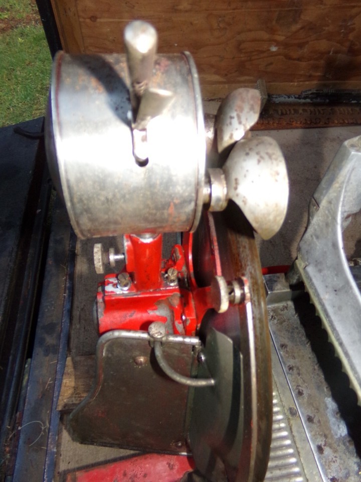 Large Antique Van Berkel Hand Crank Meat Slicer US Slicing Machine Co