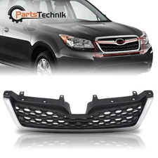 For 2014-2015 Subaru Forester Front Bumper Lower Grille Mesh Grill Gray Chrome