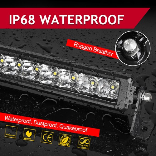 For Polaris Ranger 1000XP Northstar Slim 12" Inch LED Light Bar Single Row Combo - Picture 3 of 13