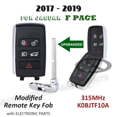 315MHz for Jaguar F-Page 2017 2018 2019 Modified Smart Keyless Remote Key Fob