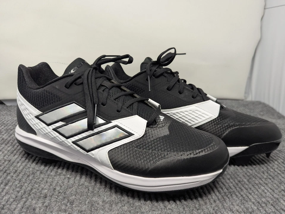 Taglia 13 Uomo - Adidas Icon 8 TPU Nero Bianco Tacchetti Baseball NUOVI con etichette - Immagine 2 di 4