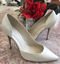 New Colin Stuart Ivory Leather Side Cutout D’orsay Pump Heel Shoes Size 7M $110 