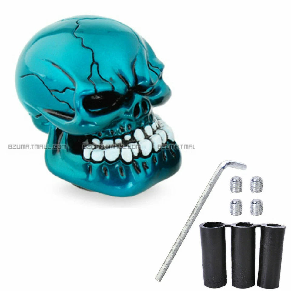 Universal Manual Stick Operation Car Gear Shift Knob Lever Resin Skull - Image 2 of 4