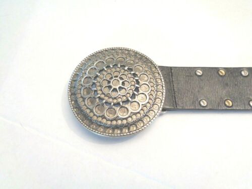 Barabas Men's Greek Key Pattern Rhinestone Leather Belt - Genuine Leather With Studded Jewels Buckle