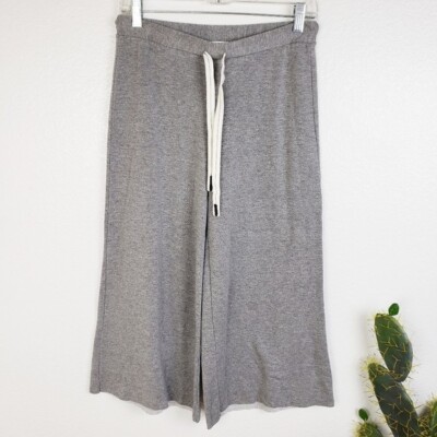 Anthropologie Stateside Soft Fleece Wide-Leg Pants Culottes Gray XS  Oversized