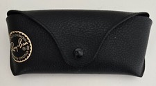 Authentic Ray-Ban Sunglasses Leather Case only - Black Genuine OEM Holder