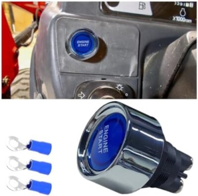 Universal Engine Start Switch 12V DC 50A Car Ignition Starter Push Button, Blue