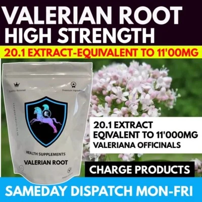 CHARGE PRODUCTS Valerian Root 20.1 Extract 11'000mg Capsules - High Strength Sleep Supplement