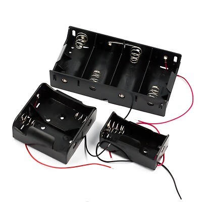 10x AAA-Batteriehalter Mit Kabel – 1,5 V, 50x17x13 Mm, Schwarz, Mit 140 Mm Kabellänge, Für DIY-Elektronikprojekte