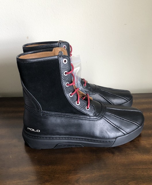 Polo Ralph Lauren Declan Leather Duck Winter Boots Black 14557G18 Men