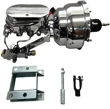 1955 56 57 Chevy Tri 5 Chrome Power Brake Booster Master Cylinder Disc Disc Kit