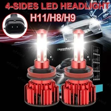 4-Sides H11 LED Headlight Kit Low Beam Bulb Super Bright 6500K White 1000000LM