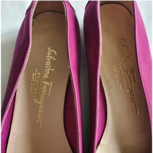 Salvatore Ferragamo Fuchsia Pink Size 8 Vintage Flat Loafer - Picture 4 of 9