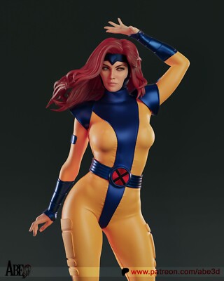 JEAN GREY, X-MEN, 1/4-1/24, FIGUR, UNBEMALT, 3D-DRUCK, STATUE, ABE3D, MFW