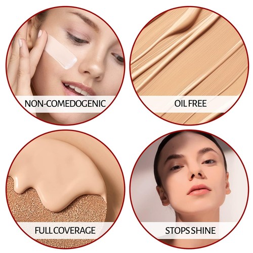 PHOERA NATURALLY FLAWLESS FULL COVERAGE OIL FREE SOFT MATTE LIQUID FOUNDATION AU - Picture 7 of 20