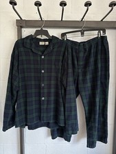 GUC LL Bean Men's Plaid Flannel Pajama Set SIZE XL Long Sleeve Shirt  Pants