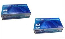 Disposable Blue Nitrile Examination Gloves Latex Powder Free Non Sterile Box 100