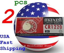 2 piece CR1220 1220 LR1220 Maxell Card 3V Lithium Coin Battery with trk