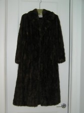 Rosendorf Evans Real Mink Fur Coat Jacket Brown S / M Vintage Long Length 23"