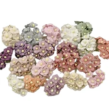 200 MIXED 3 Sizes Cottage Paper Flower Wedding Crafts Scrapbook (A-3S/Kit1)