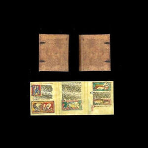 1:12 SCALE MINIATURE BOOK ENGLISH BESTIARY 1185 MEDIEVAL