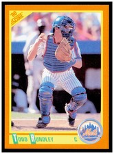 1990 Score Rookie & Traded Todd Hundley Card RC New York Mets #76T. rookie card picture