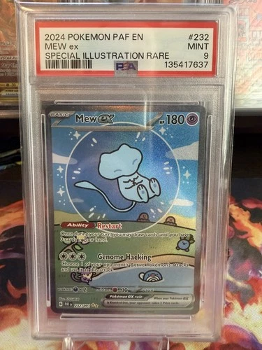 2024 Pokemon S&V Paldean Fates Mew Ex SIR 232/091 BUBBLE MEW PSA 9 MINT