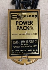 Eldon Power Pack #3400 USA -1960's 1:32 Scale Slot Car Power Supply Transformer