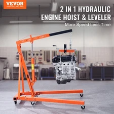 New Hydraulic Engine Hoist with Lever, 2 Ton/4400 LBS Heavy-duty Cherry Picker