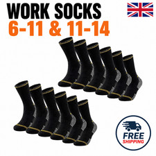 Mens Work Socks Multipack UK 6-11 & Big Foot Socks UK 11-14 Heavy Duty Cotton UK